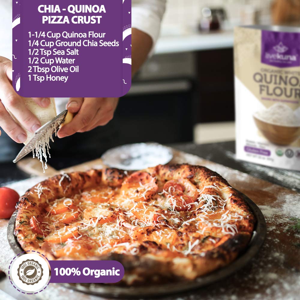 LiveKuna Organic Quinoa Flour, Gluten-Free Baking Flour, 32 oz