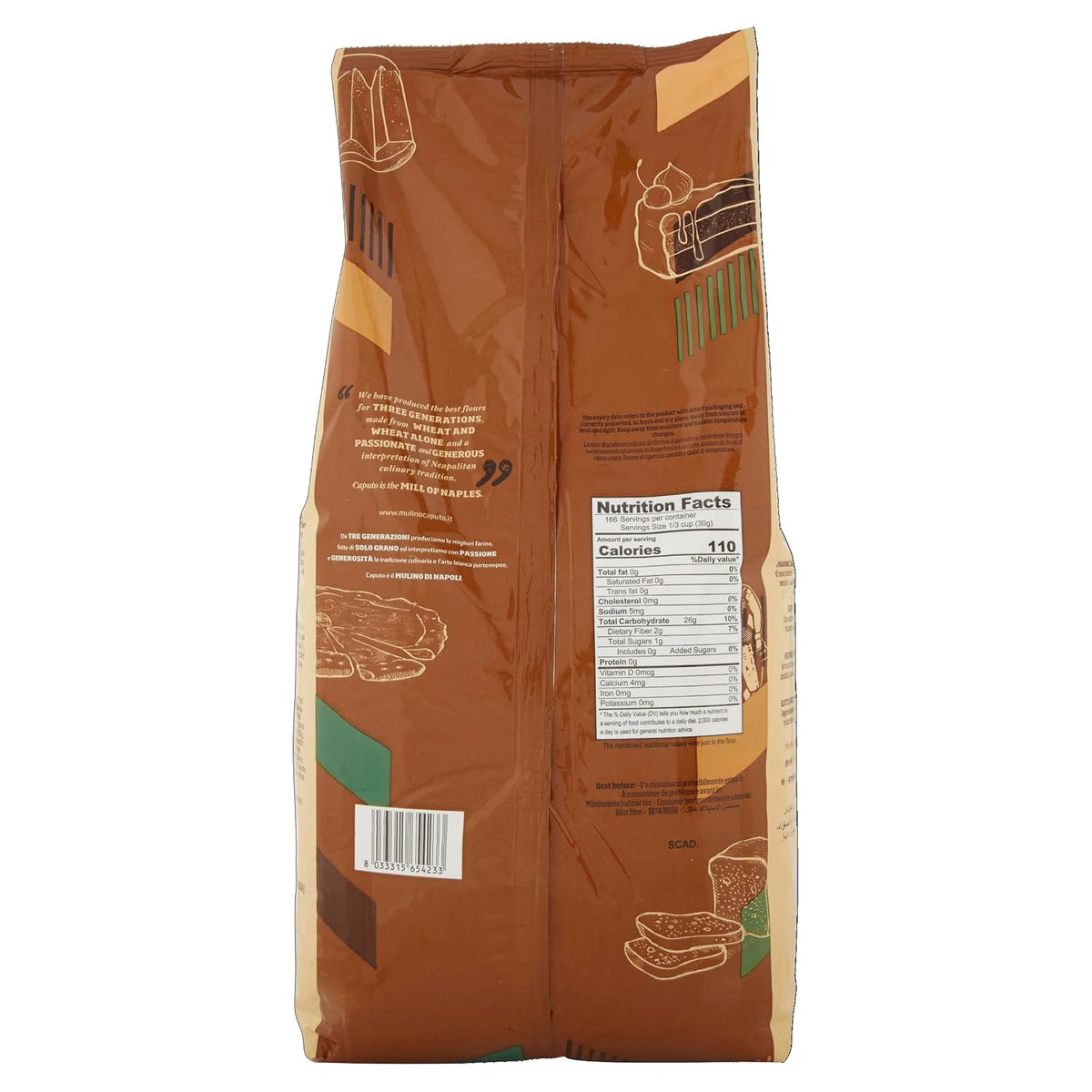 Antimo Caputo Gluten Free Pizza Flour 11 Lb Bulk - All Natural Multi Purpose Flour & Starch Blend for Baking Pizza