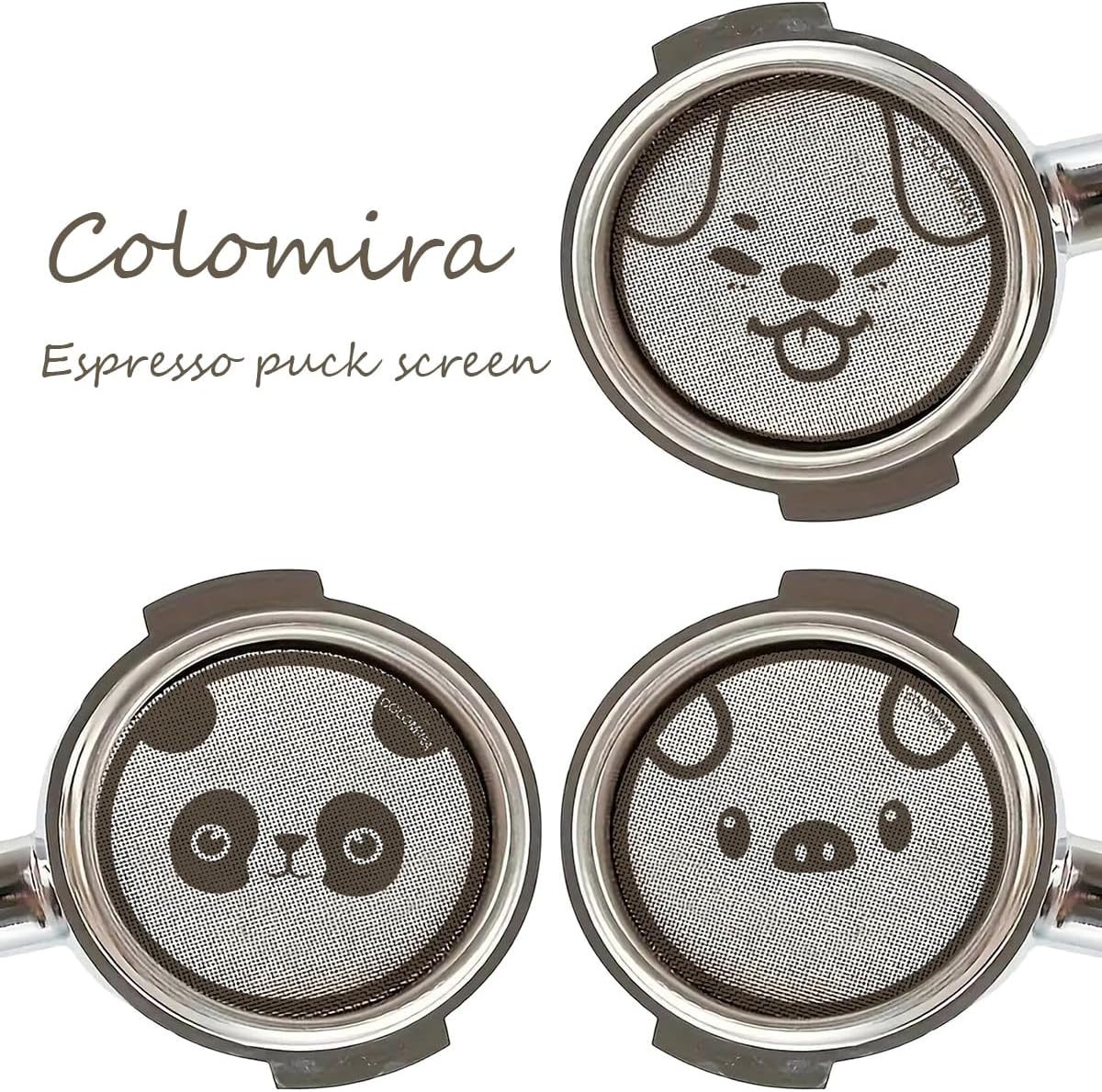 58.5mm Espresso Puck Screen, Lower Shower Screen, Metal Coffee Reusable Filter for 58mm Espresso Portafilter Basket, 1.7 Thickness(Panda)