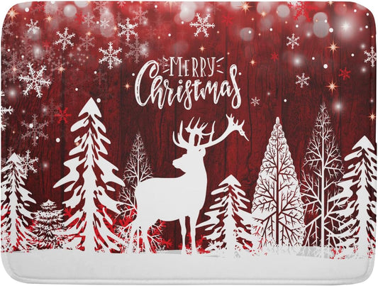 Christmas Dish Drying Mats for Kitchen Counter 16x18 Inch Merry Christmas Happy New Year Snowflake Microfiber Drying Mat