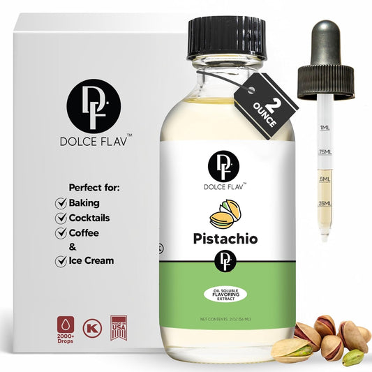 Natural Pistachio Oil Flavoring – 2 Ounce Oil-Soluble Premium Flavoring for Chocolate, Desserts & Baking | Ideal for Dubai