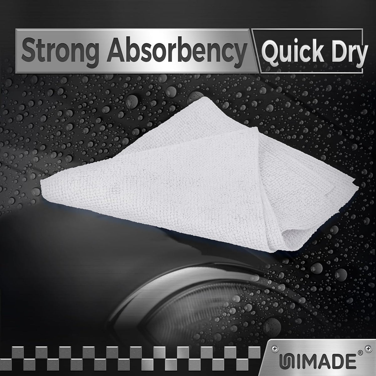 UNIMADE Shop Towel Rag, 200 Pack Reusable Microfiber Cleaning Cloth