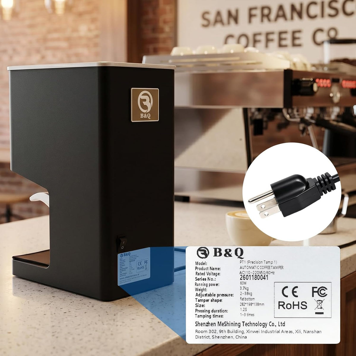 Electronic Automatic Espresso Tamper, 58mm Coffee Tamper | Multi-Tamp 1-3x Espresso Distribution Tool | Adjustable Pressure 2-38kg Electric Tamper | CE Certified | Home &amp; Commercial Barista Tool