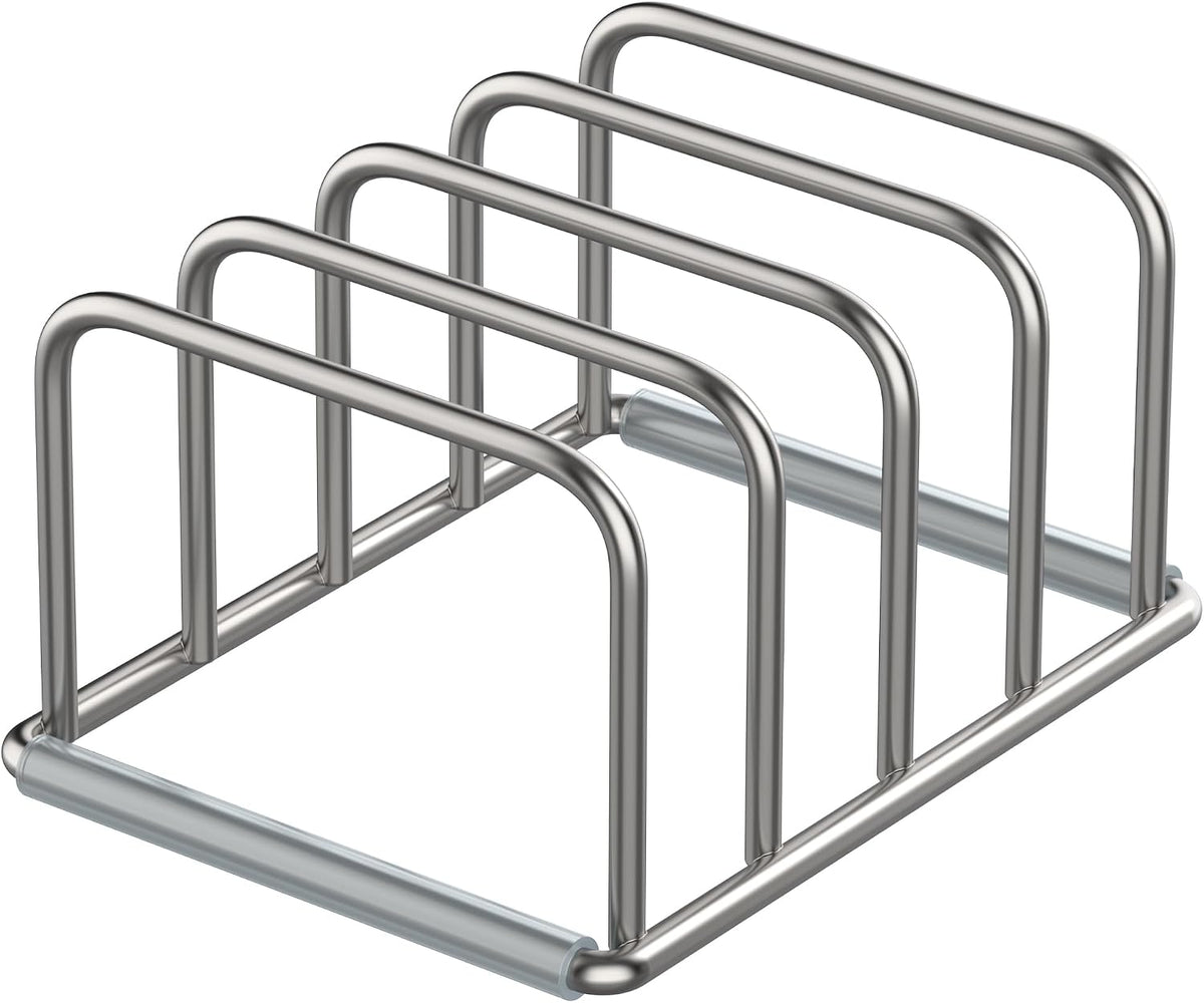 KORRTFID Cutting Board Organizer Stand Holder,304 Stainless Steel Chopping Board Holder,Pot Pan Lid Holder Rack kitchen Shelf Bakeware,Cookie Sheets Organizer (1.0 Inch Width Slots)