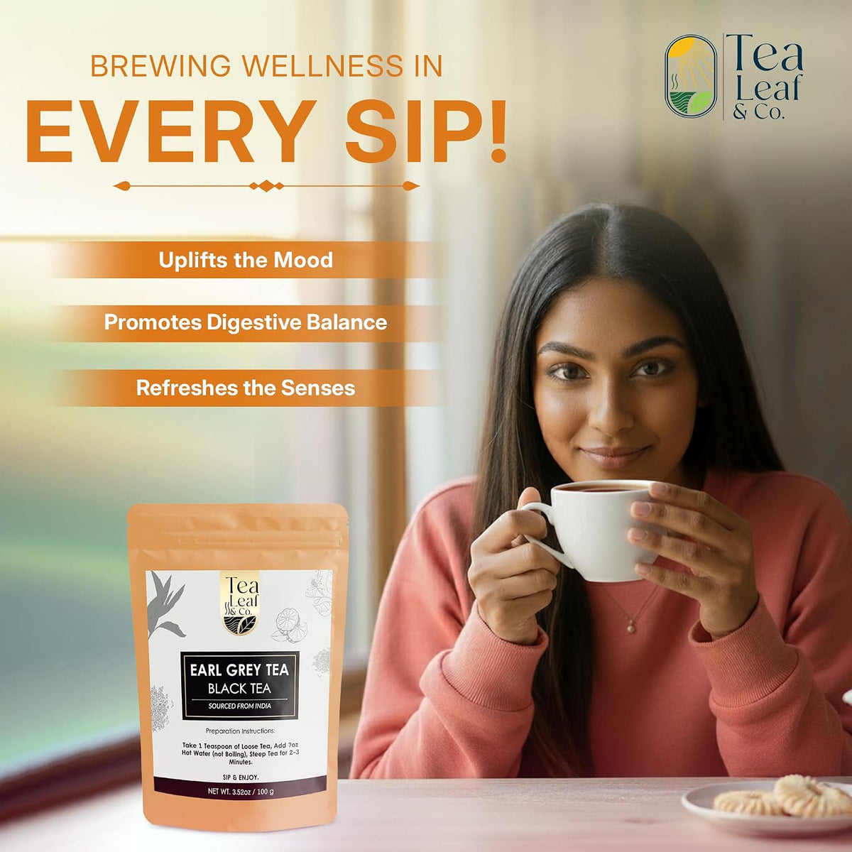 Earl Grey Black Tea Loose Leaf (100gm/3.5oz), Makes Upto 50 Servings