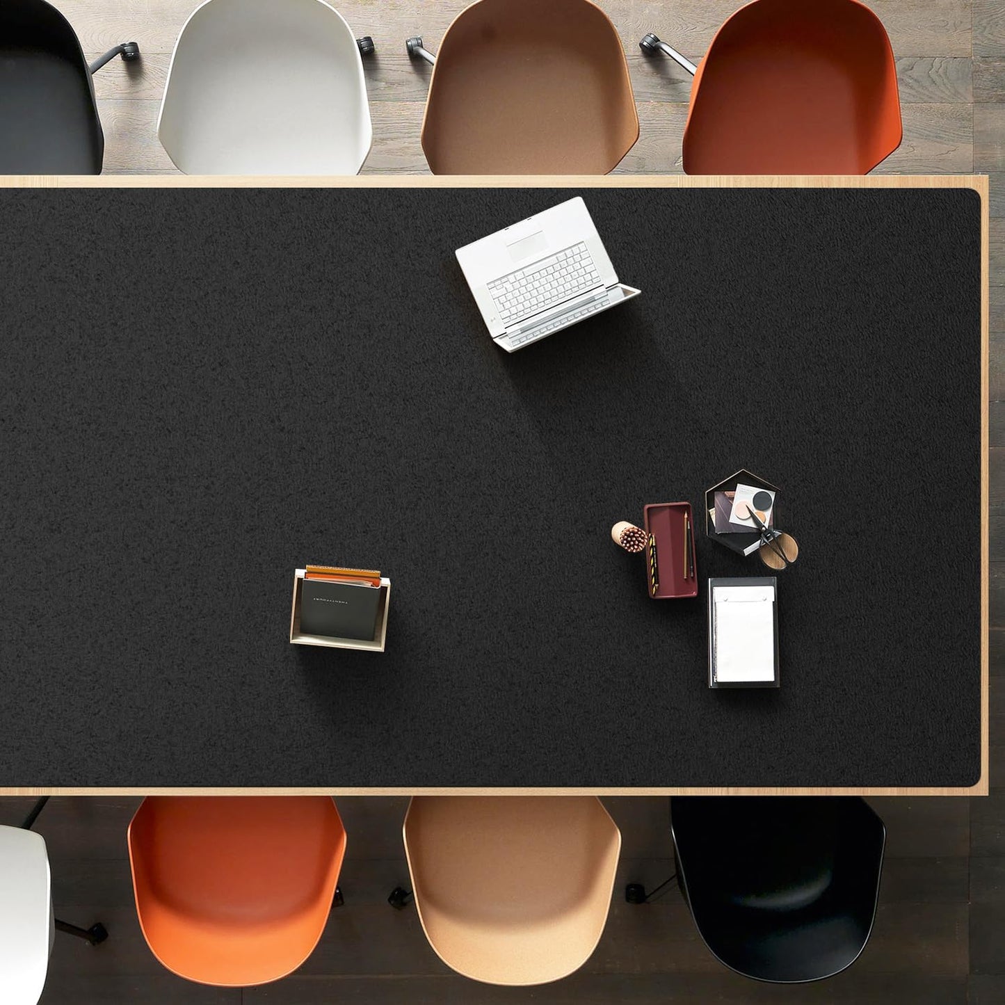 Black Plastic Table Cover Protector, 54" x 54" PVC Desk Pad Mat