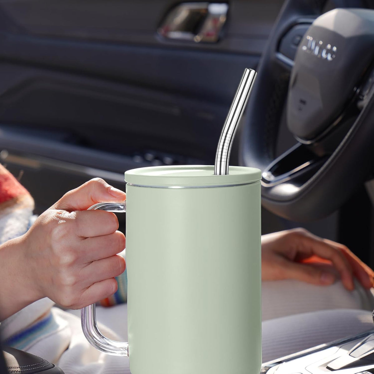 Tomorotec 14PCS Stainless Steel Straws Fit for 40oz Stanley Tumbler, Silver