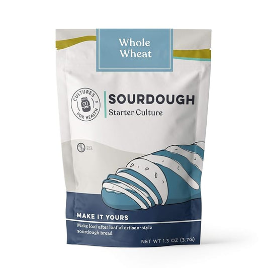 Cultures for Health Whole Wheat Sourdough Starter | Dehydrated Heirloom Culture for DIY Artisan Bread | Perfect for Muffins,