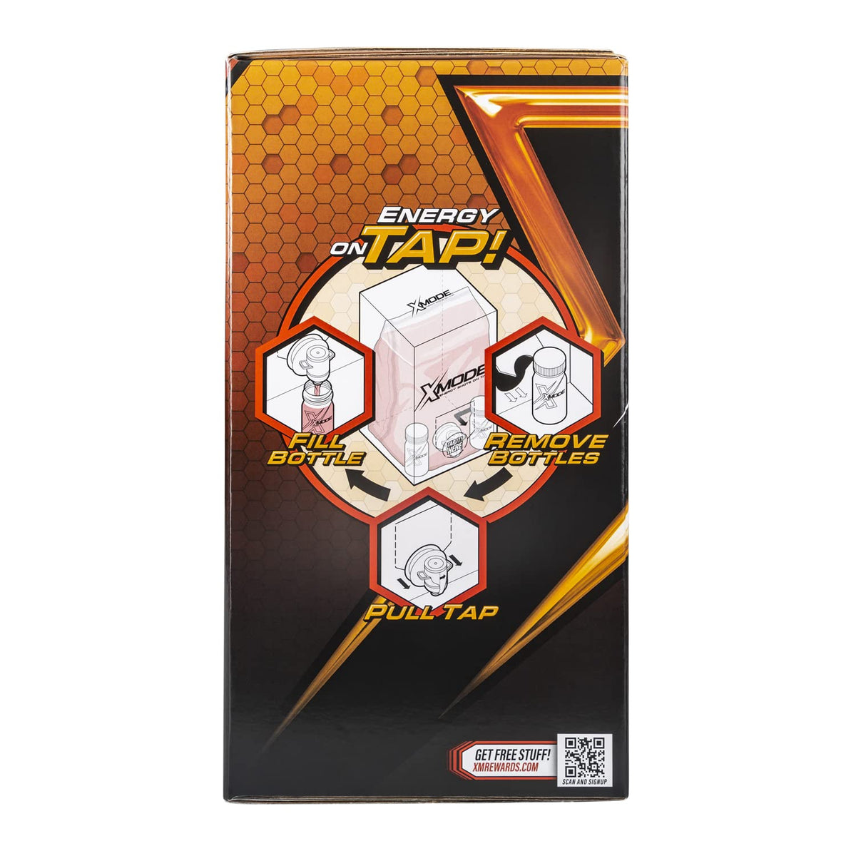 XMODE Extra Strength Energy Shots on Tap - Tangerine Flavor, Sugar Free, 150mg Caffeine per oz, B12, 100 (1oz) Servings, Dispenser with 2 Refillable Bottles