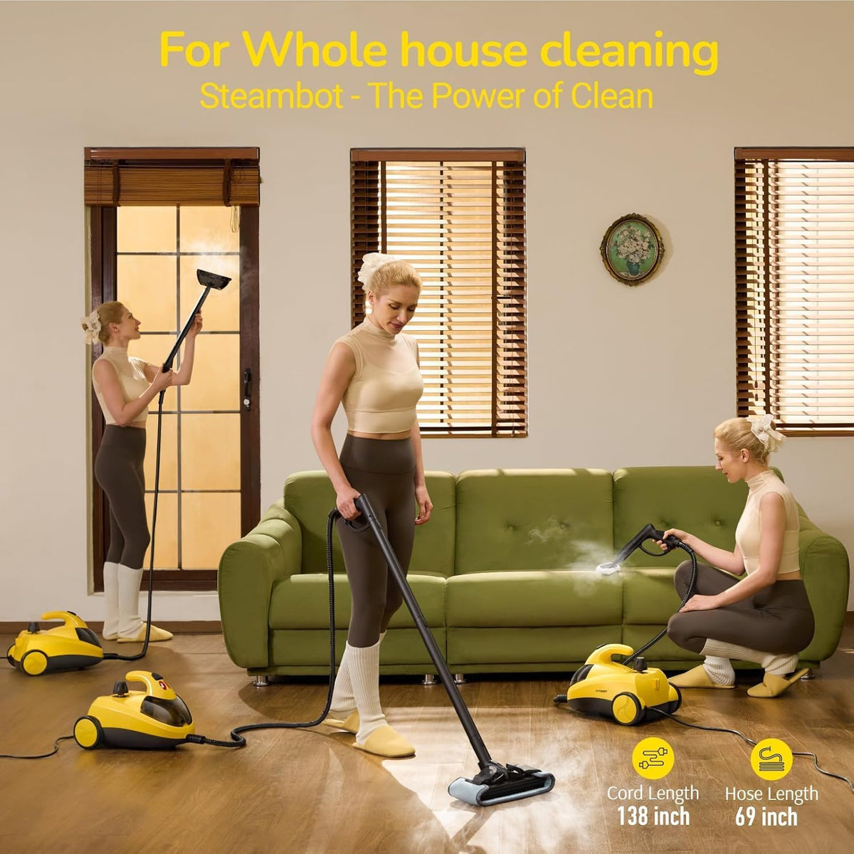 STEAMBOT 34-in-1 Steam Cleaner mop for Home & Car