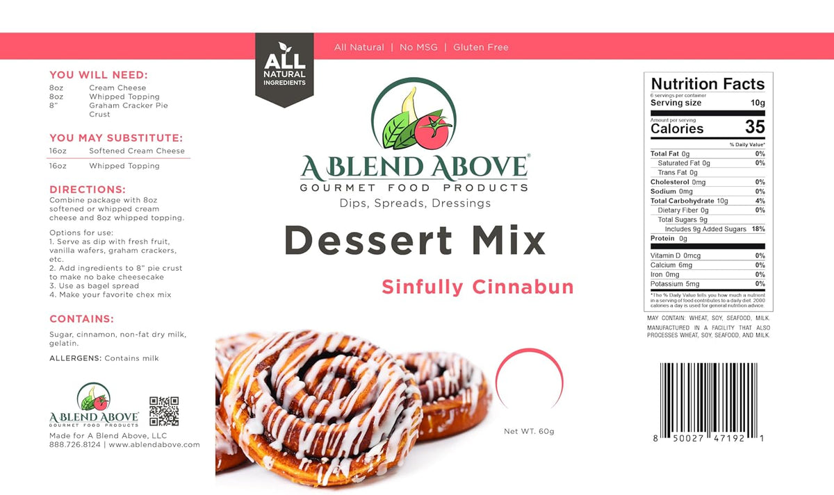 A Blend Above Sinfully Cinnabun dip Mix - No-Bake Desserts