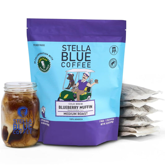 STELLA BLUE Fresh Cold Brew Coffee | Blueberry Muffin | 100% Arabica Medium Roast | Notes of Blueberry Cinnamon and Brown