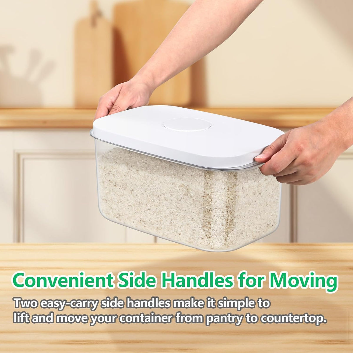 Airtight 12 Lbs Flour Sugar Storage Containers 6.34 Qt Rice Holder BPA Free