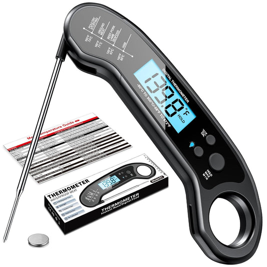 Meat Thermometer Digital, Instant Read Meat ThermometerI for Grill and Cooking, Waterproof Food Thermometer for Kitchen and