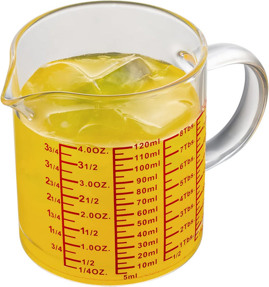 Measure Glass -[Insulated handle | V-Shaped Spout]-Made of High Borosilicate Glass Measuring for Kitchen or Restaurant, Easy