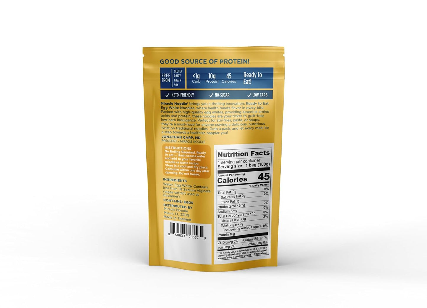 Miracle Noodle Egg White Spaghetti Pasta, 3.5 Oz (Pack of 6)