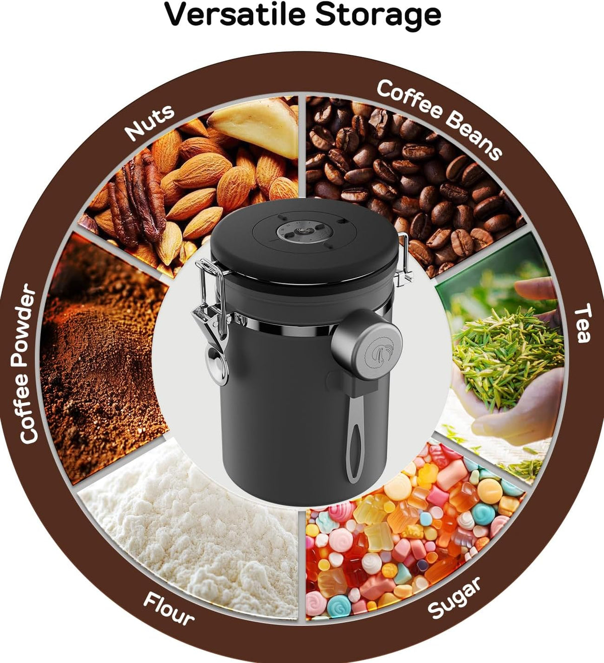 Coffee Gator Coffee Canister, 11oz Airtight Stainless Steel Container | w/ Date Tracker, Scoop, Kitchen Food Storage Jars for Beans ,Ground, Espresso, Rice,Tea, Sugar,Cookie, Bar Accessories, Gifts