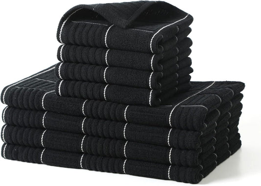 Glynniss Kitchen Towels and Dishcloths Set, Absorbent Dish Towels and Dish Cloths Set for Washing Dishes, Cleaning and