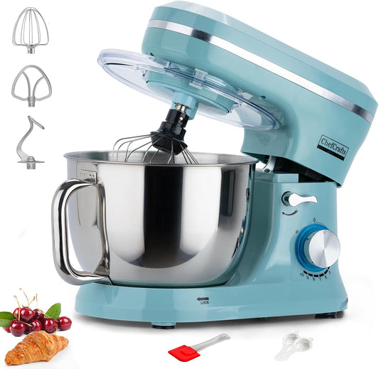 Electric Stand Mixer with 6.5 Quart Bowl, Household Food Mixer 10+p Speeds 660W, Kitchen Tilt-Head Bread Dough and Cake
