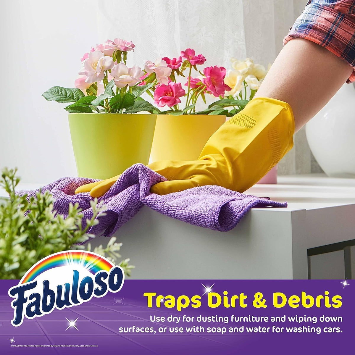 Fabuloso Microfiber Cleaning Cloths for Home &amp; Car, 13x13, 8 Ct, 2-Pack