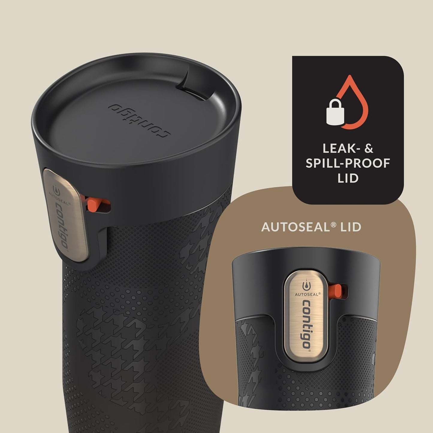Contigo x Ally Love Stainless Steel Vacuum-Insulated Travel Mug with Autoseal and Easy Clean Lid, Spill-proof, Keeps Drinks cold 24 hrs &amp; hot for 11 hrs, BPA Free, 16oz., West Loop 3.0, Licorice