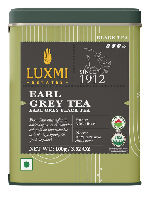 Luxmi Estates Garo Hills Earl Grey Tea 100gm Tin