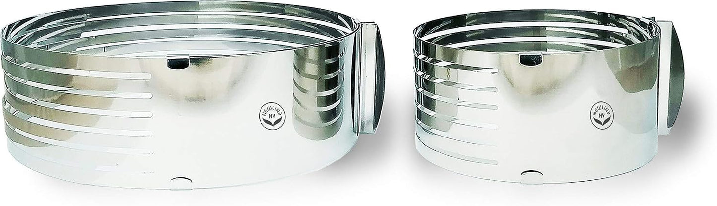 Stainless Steel Mousse Cake Rings 2 Pieces Cakes Slicer Adjustable Multilayer Circular Molding Plating Forming Round Pastry Rings, Set of 2 (10 to 12” + 6 to 8” x 3.2” H)