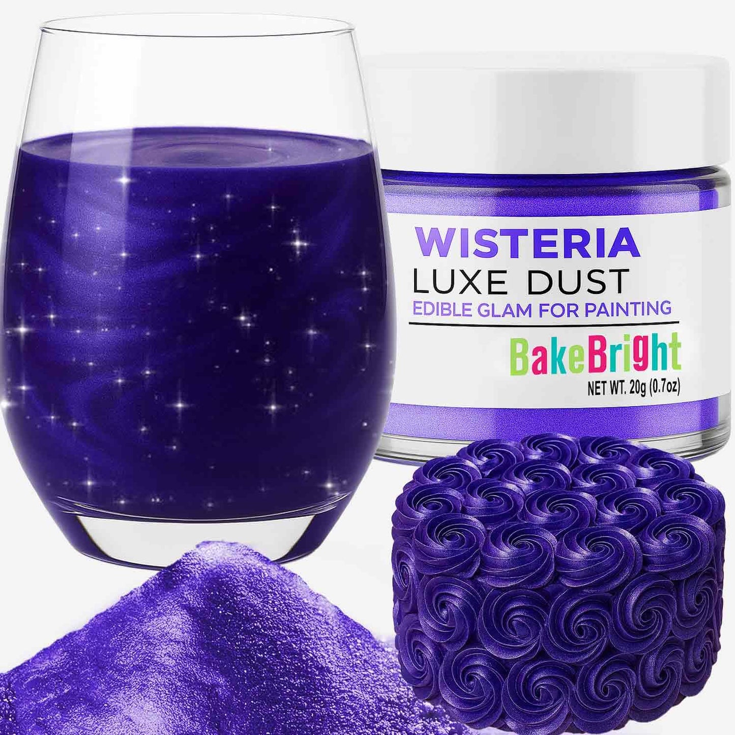 Bulk (20g) Purple Luster Dust Edible Glitter for Cocktails | Premium Edible Purple Luster Dust for C
