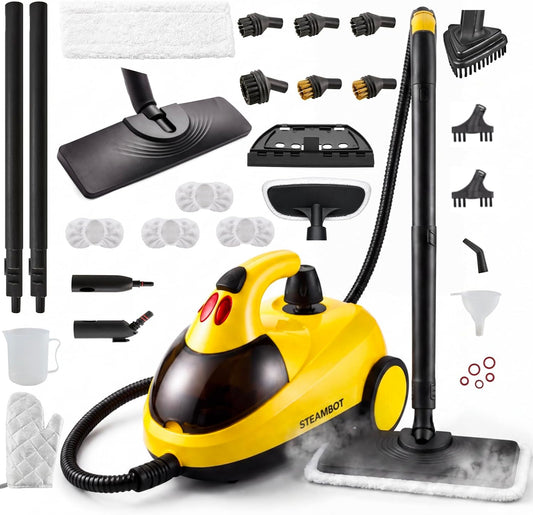 STEAMBOT® Heavy Duty Steam Cleaner for Home, 2L Tank Extended 20.3 ft Reach