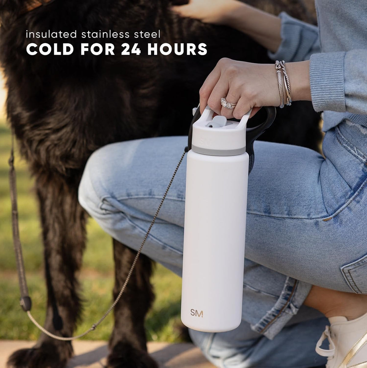 Simple Modern Insulated Water Bottle with Straw | 30oz | Beige | Summit Stainless Steel Water Bottles, Metal Cup | Leak Proof for School, Gym, Travel, Sports | Almond Birch