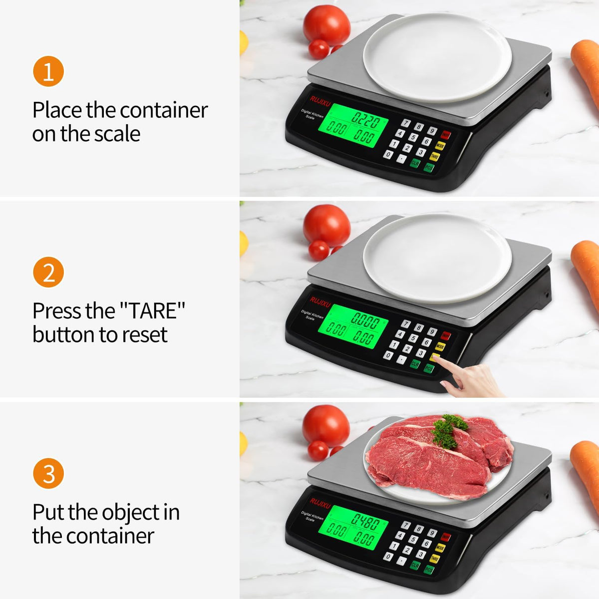 66lb Food Scale Large Kitchen Scales Digital Weight Grams and Ounces