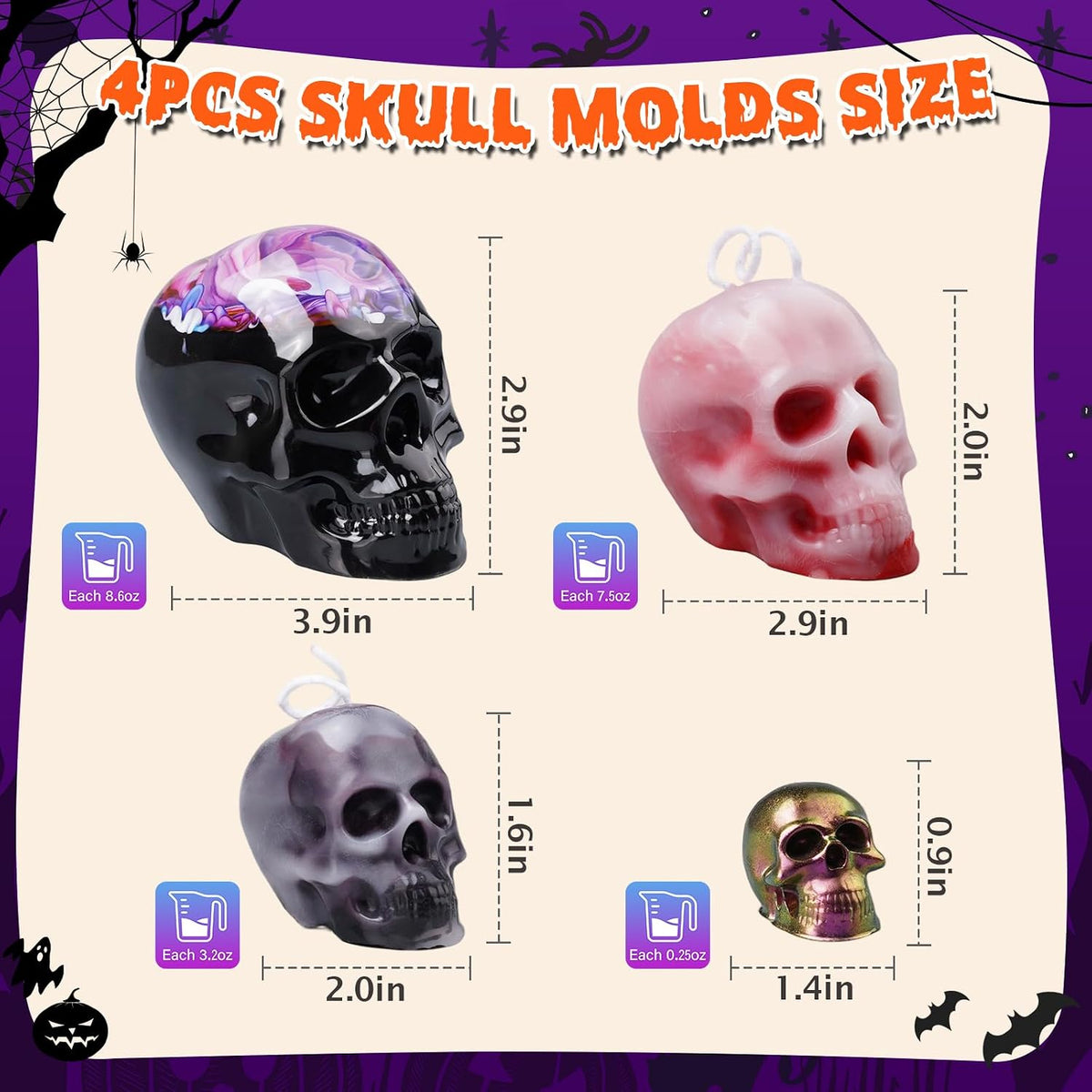 LET'S RESIN 3D Skull Resin Molds