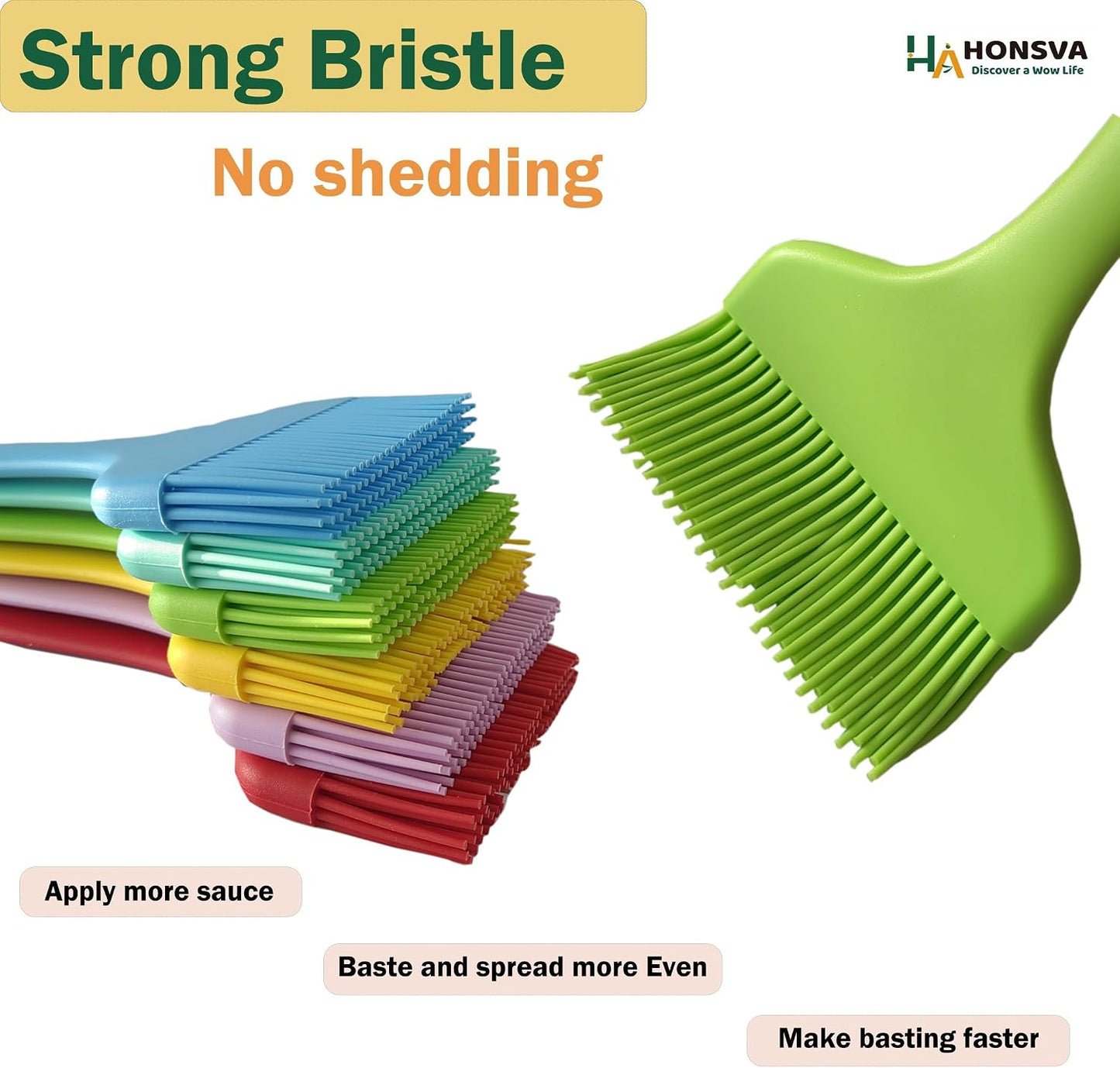 Widened Silicone Pastry Basting Brush 2 Pcs, One-Piece Design, W/3.5", Heat Resistant Kitchen Brush for Baking, Grilling, Saucing Oil, BBQ Sauce, Marinade etc, Dishwasher Safe,Yellow&amp;Green