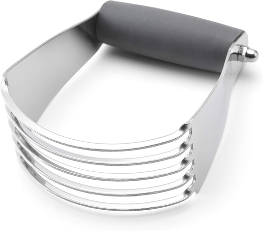 Spring Chef Medium Size Gray Dough Blender For Baking, Professional Dough Cutter Tool, Stainless Steel Pastry Cutter Tool