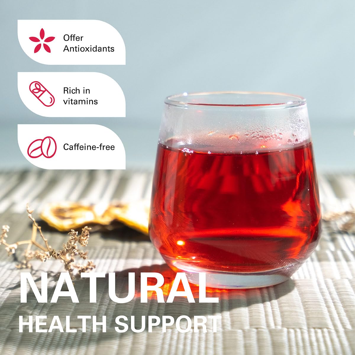 WT WEETEE Hibiscus Tea Bags 100ct, Cold Brew Friendly Pure Hibiscus Flowers | Tangy &amp; Refreshing, 100% Dried Hibiscus Petals with No Additives, Caffeine-Free, Antioxidant-Rich Daily Tea for Hot or Iced