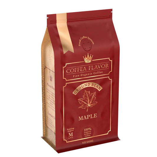 Coffea Flavor Fine Organic Coffee - Maple Ground Coffee Medium Roast | 100% Arabica Coffee| Perfect for Espresso | USDA