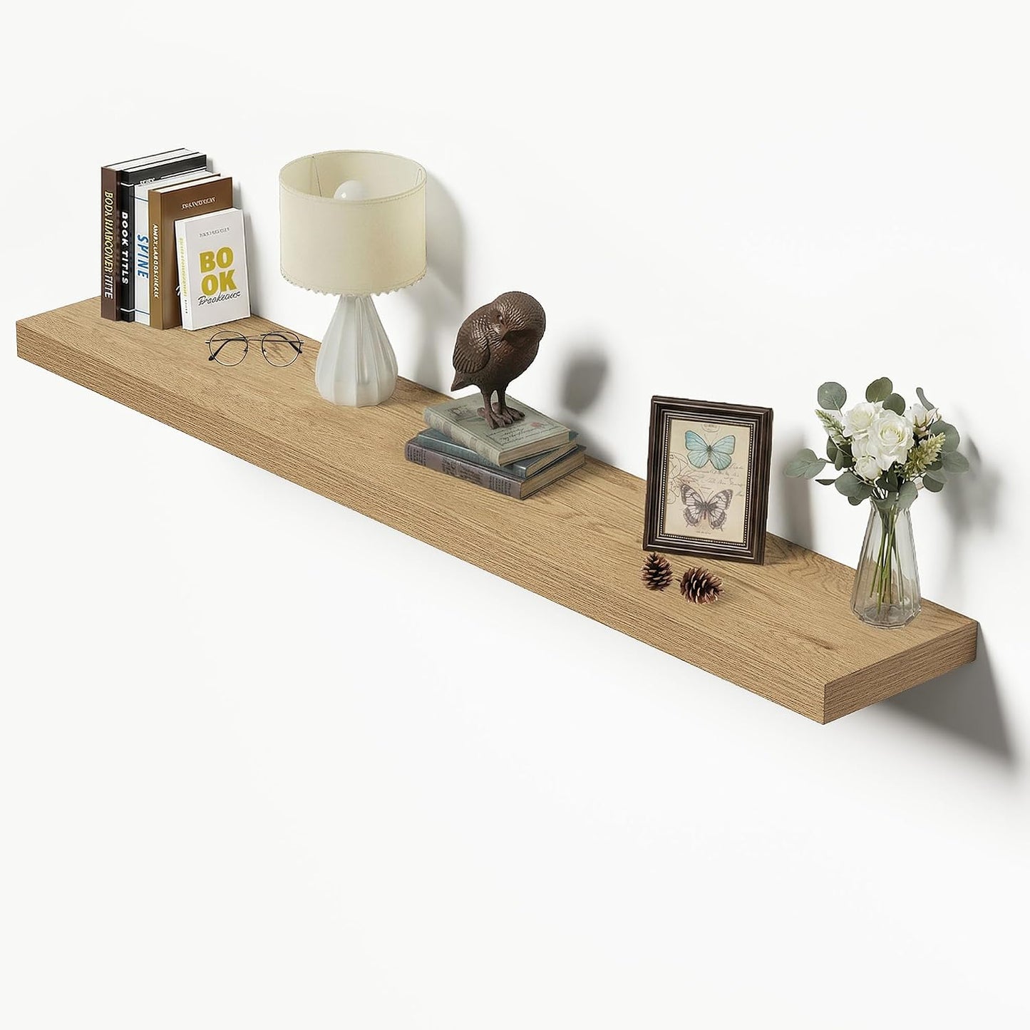 Vivelove Single Floating Shelves 48x10” Set of 1, Oak
