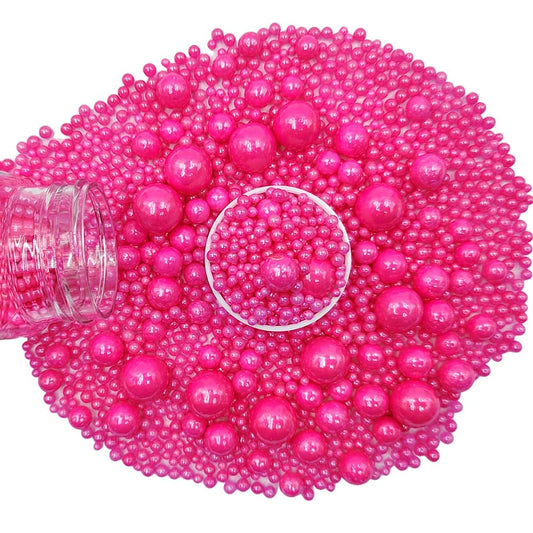 Edible Rose Pink Sugar Pearls Candy Sprinkles 120G/ 4.23Ounce Baking Cake Sprinkles Cupcake and Cake Topper Cookie