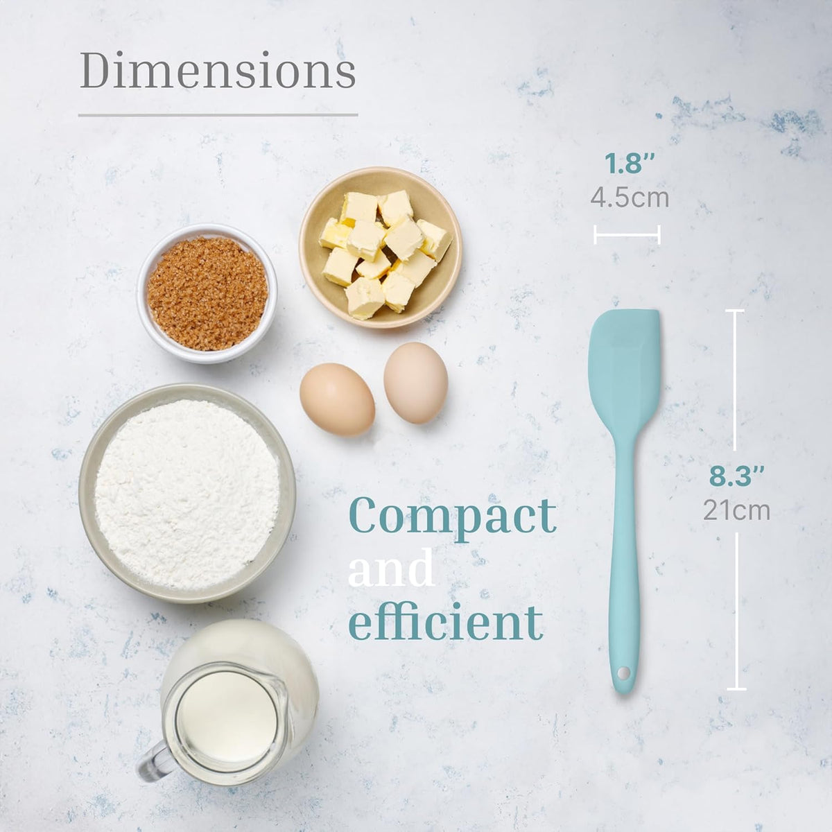 Silicone Spatula Set – 2-Piece Set of Rubber Spatulas for Non-Stick Cookware – Kitchen Tools and Accessories with Comfortable Handles, Heat-Resistant Utensils for Cooking and Baking – Pastel Blue