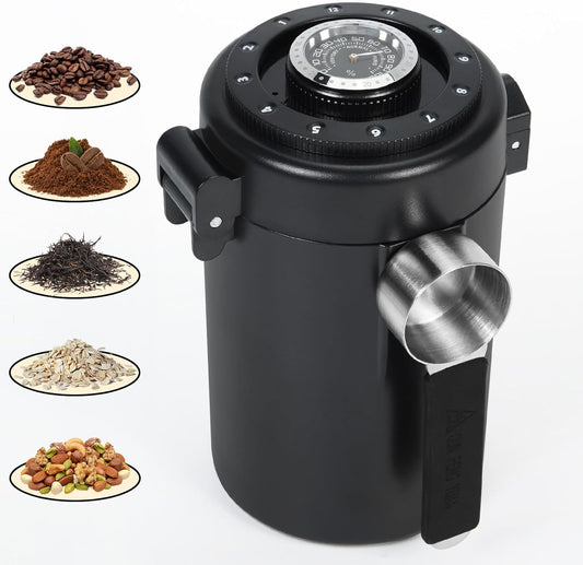 Coffee Canister, Airtight Stainless Steel Kitchen Food Storage Container With Spoon And Date Tracker, For Ground Coffee,