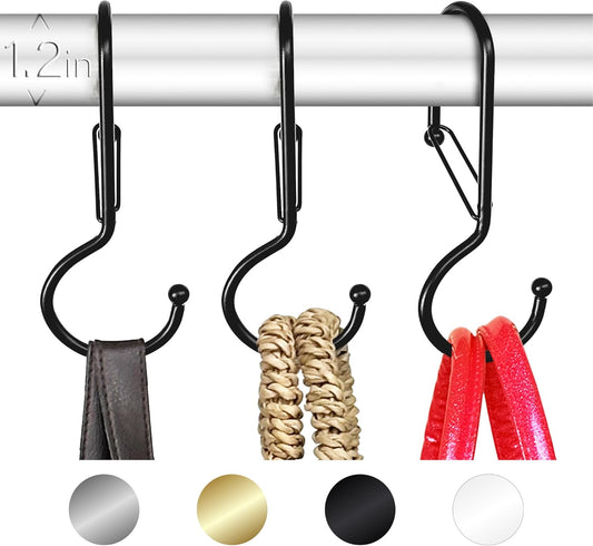 6 Purse Hanger for Closet. Tote Hanger. S-Shaped Hooks S Hooks Twist Design. Anti Drop S-Shaped Hook for Hanging Handbags