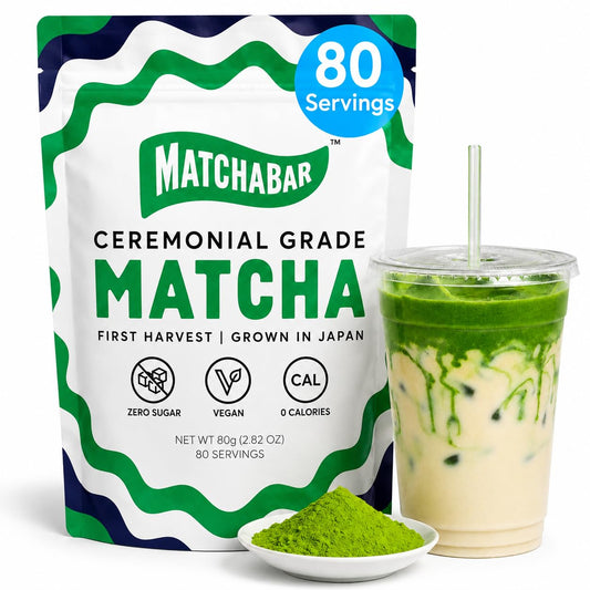 Matchabar Matcha Powder (80g) Ceremonial Japanese Matcha Latte