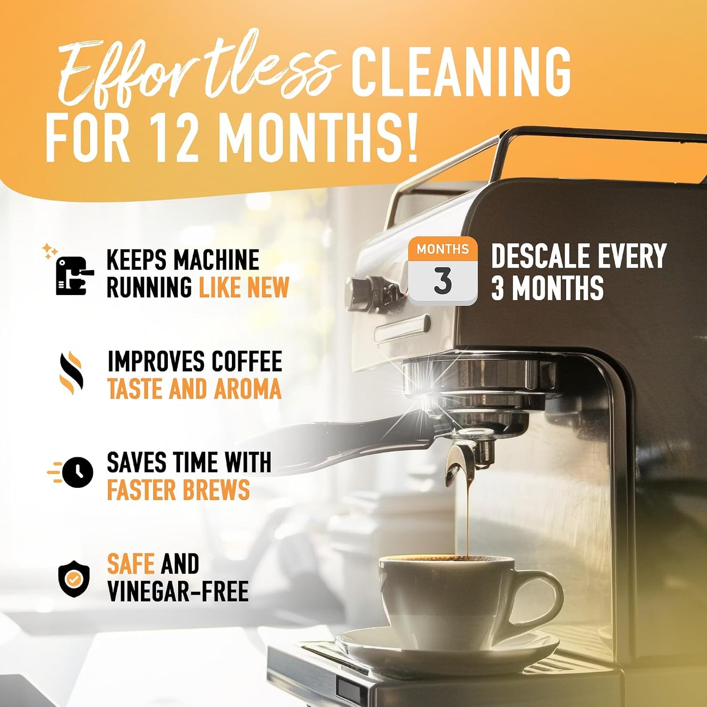 Oh Yuk Coffee Machine Descaler - Cleaning and Descaling Solution Universally Compatible for All Brands and Machine Types: Breville, Delonghi, Nespresso, Keurig - 16 oz (1)