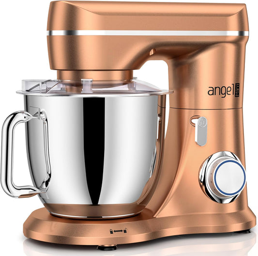 Mini Angel Stand Mixer,10-Speed 5QT Kitchen Electric Mixer,Tilt-Head Food Mixer with Dough Hook, Wire Whisk, Flat Beater,