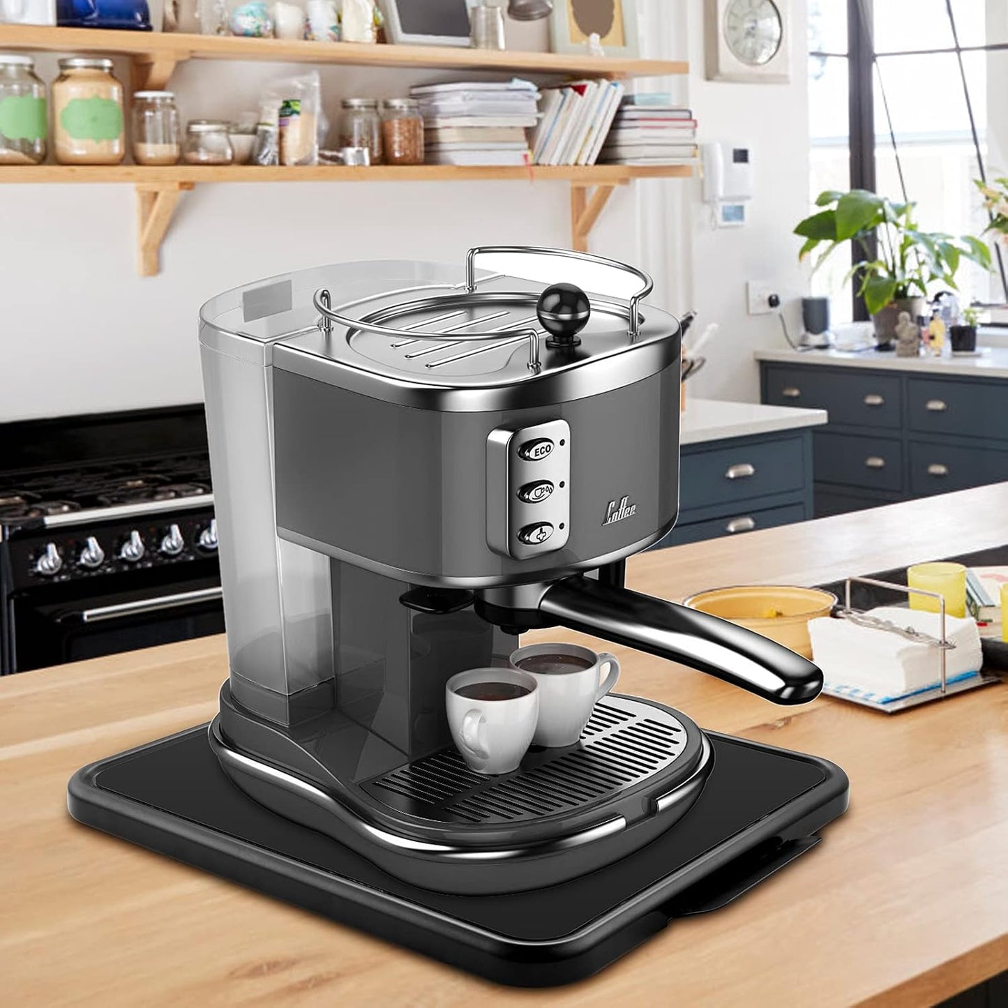 Kitchen Caddy Coffee Maker Sliding Tray, Premium Under Cabinet Appliance Coffee Maker Toaster Blender Air Fryer Stand Mixer (Alloy Steel, 11.7" W x 13.8" D)