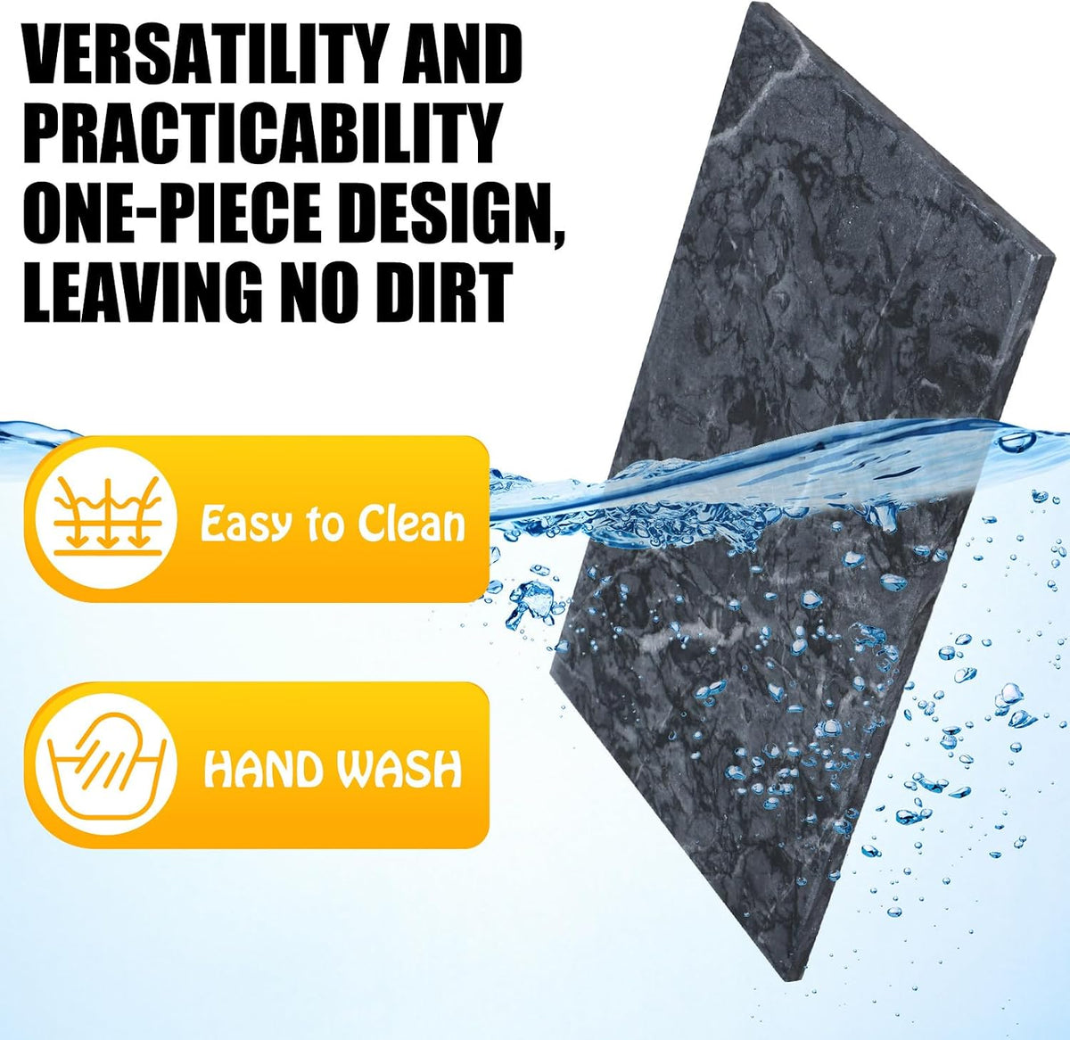 Hushee 3 Pcs Marble Cutting Board for Kitchen Different Size, Black