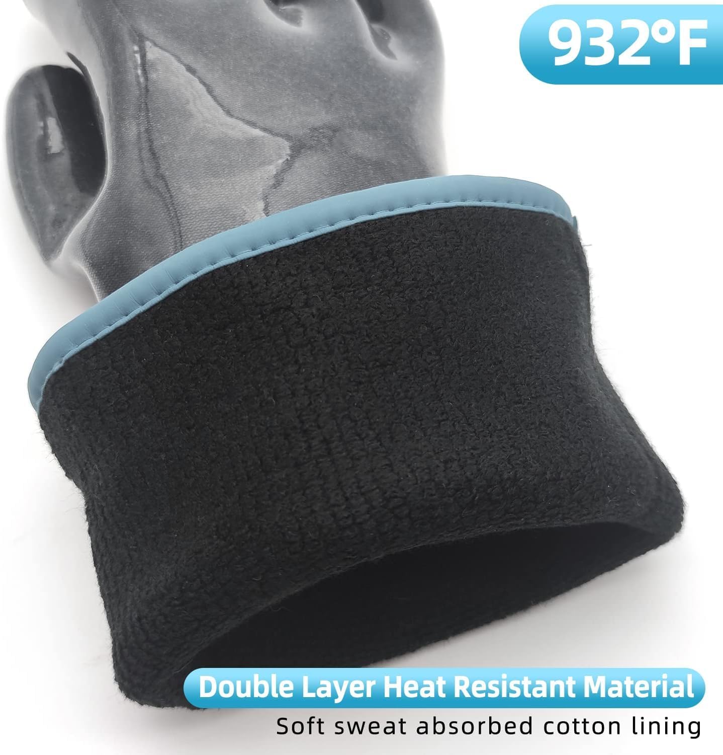 DEYAN Silicone BBQ Grill &amp; Oven Gloves, 600°F Heat Resistant,7/S | Food Grade, Waterproof &amp; Oil Resistant, Easy to Clean, Great for Baking,Kitchen Cooking,Grilling, Smoking, Frying