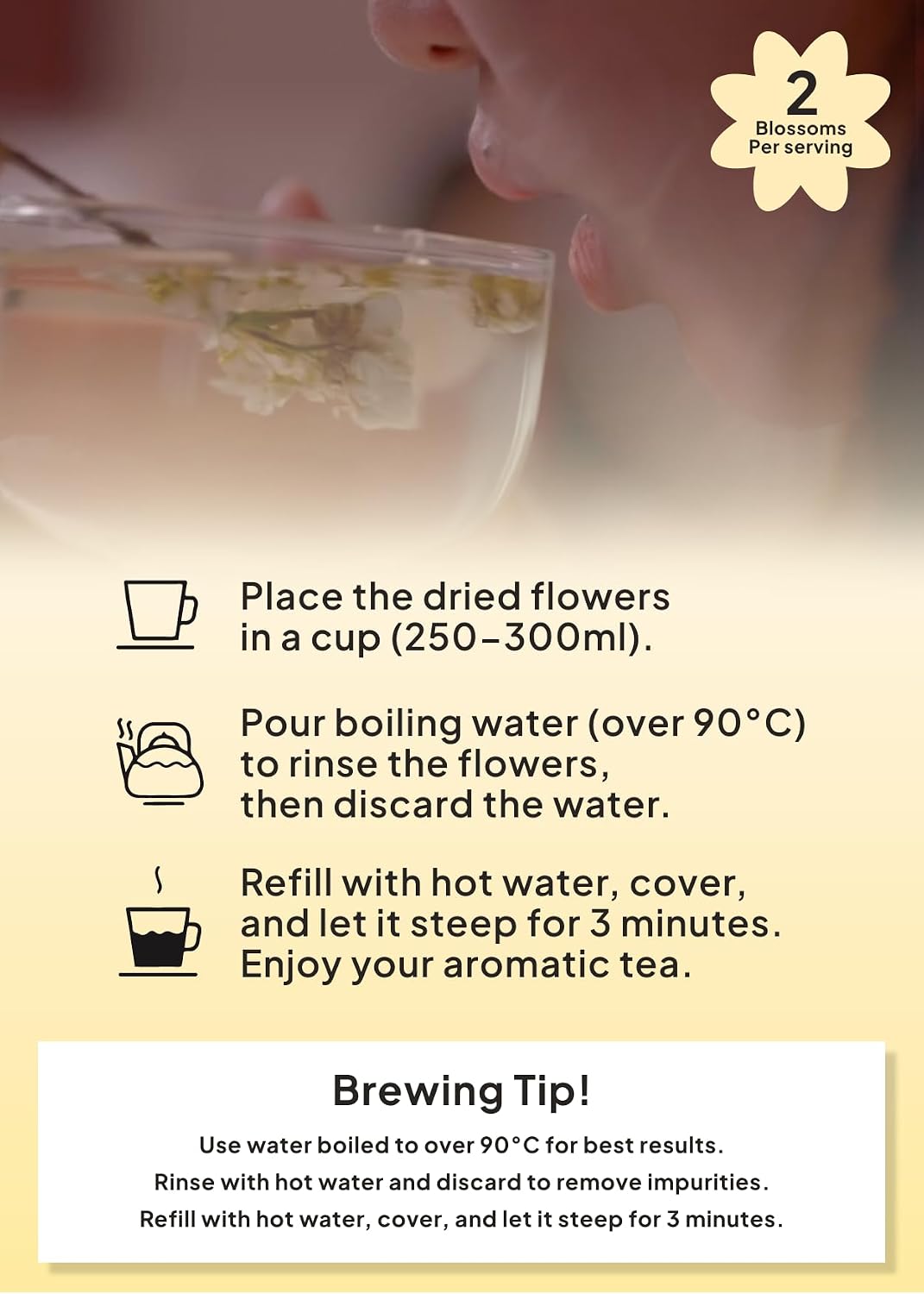 Korean Food KKOKDAM Marigold Flower Tea, Decaf Floral Blend Sugar Free, 10g | Natural marigold flower tea with no caffeine, sugar free, zero calories, and made with whole flowers in Korea.