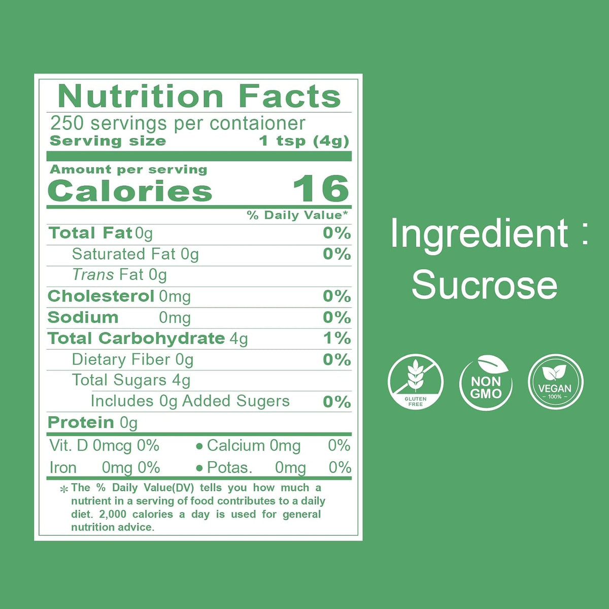 SUN RIGHT Natural Crystal Rock Sugar – Pure Cane Sweetener for Baking, Desserts, Tea, Coffee, Beverages, Herbal Soup &amp; Cooking – Unrefined, Non-GMO, Vegan | 2.2lb | Pack of 1