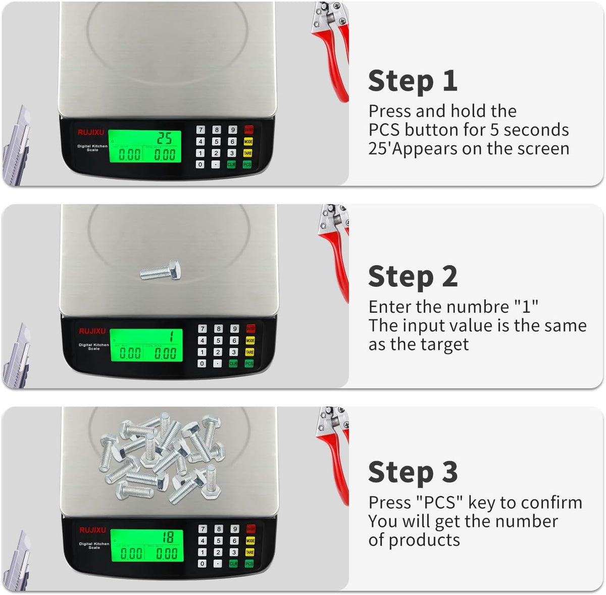 66lb Food Scale Large Kitchen Scales Digital Weight Grams and Ounces